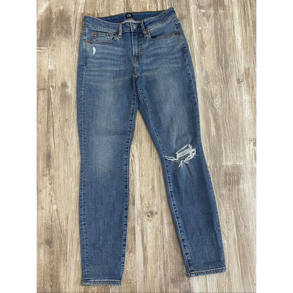 GAP Denim Curvy True Skinny Jean Mid Rise Distressed Women’s Sz 27R
